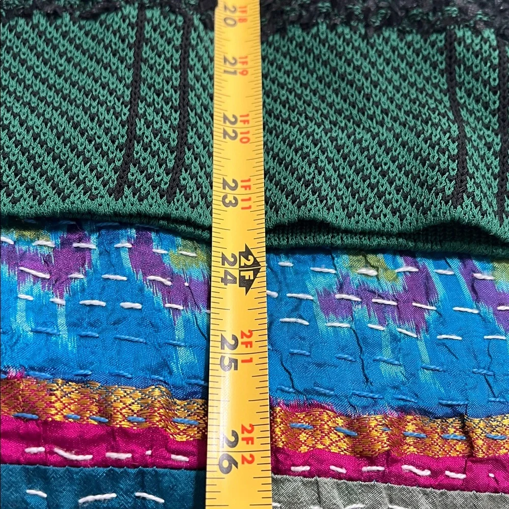 MING WANG Green and Black Plaid Knit Button up Jacket. XL. - Picture 7 of 11